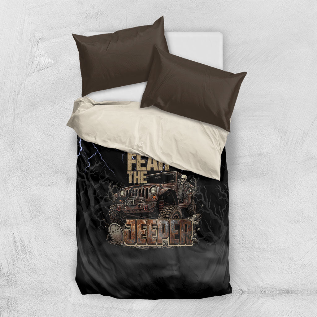 Offroad Jeeper Bedding Set Lightning Storm 4x4 Adventure Skull Driver Rugged Offroad Art