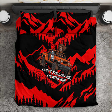 Bigfoot Jeep Legends Club Bedding Set Bold Wilderness Cartoon Style