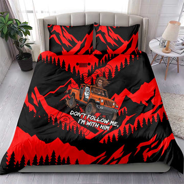 Bigfoot Jeep Legends Club Bedding Set Bold Wilderness Cartoon Style