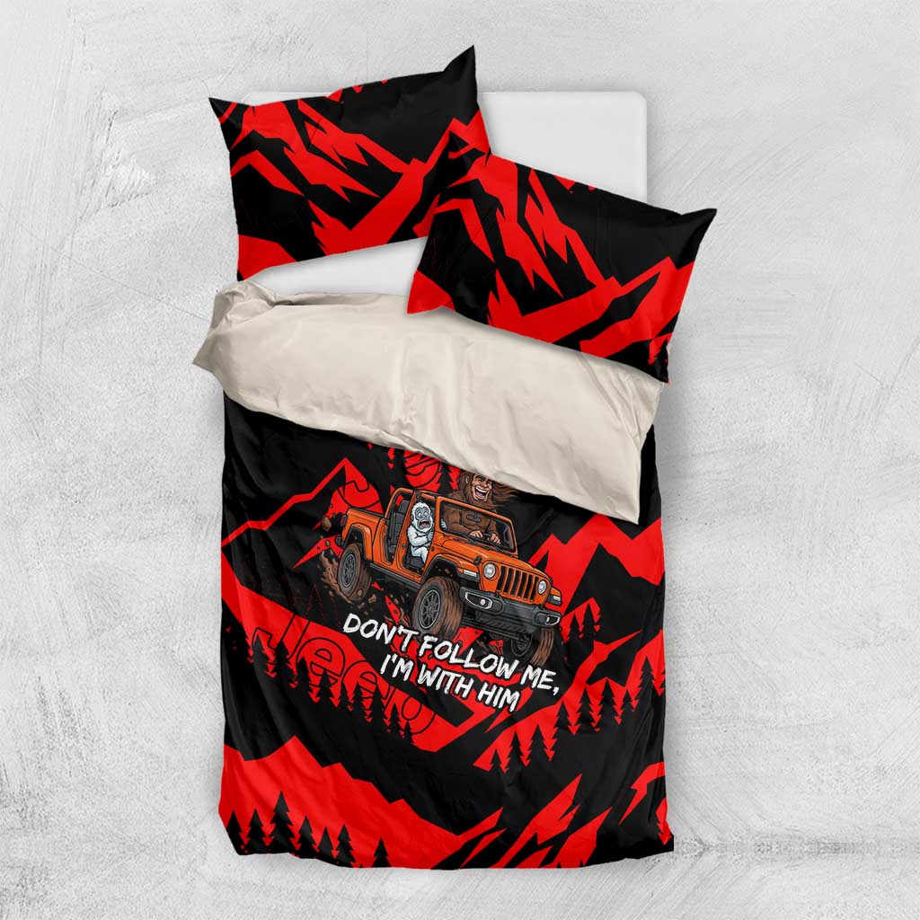 Bigfoot Jeep Legends Club Bedding Set Bold Wilderness Cartoon Style