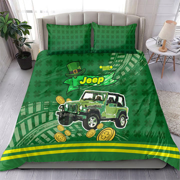 St Patrick Off-Road 4x4 Adventure Jeep Bedding Set Lucky Clover Trail Ride Irish Green Adventure