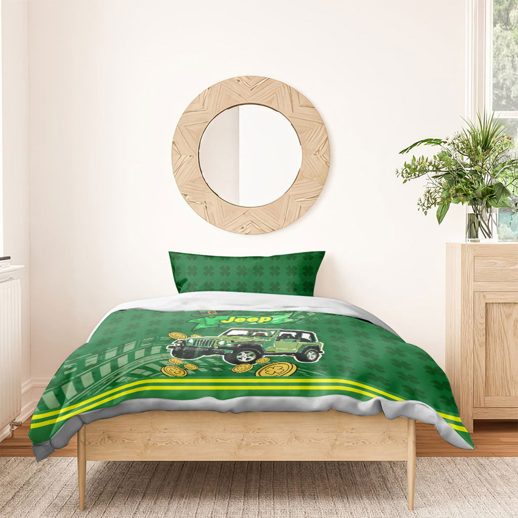 St Patrick Off-Road 4x4 Adventure Jeep Bedding Set Lucky Clover Trail Ride Irish Green Adventure