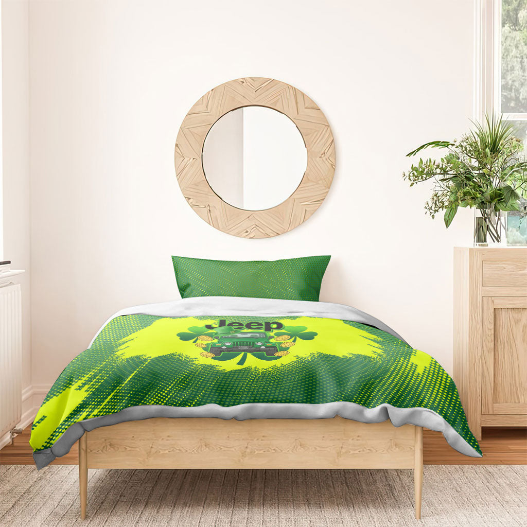 Irish Off-Road 4x4 Adventure Jeep Bedding Set Lucky Shamrock Trail Ride Green St Patrick