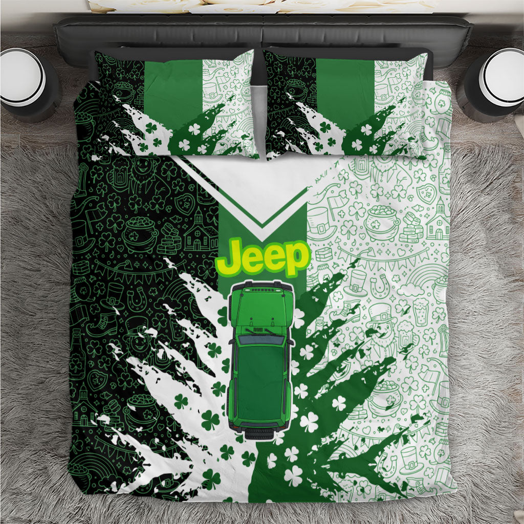 Irish Off-Road 4x4 Adventure Jeep Bedding Set Shamrock Trail Ride Green Lucky Clover