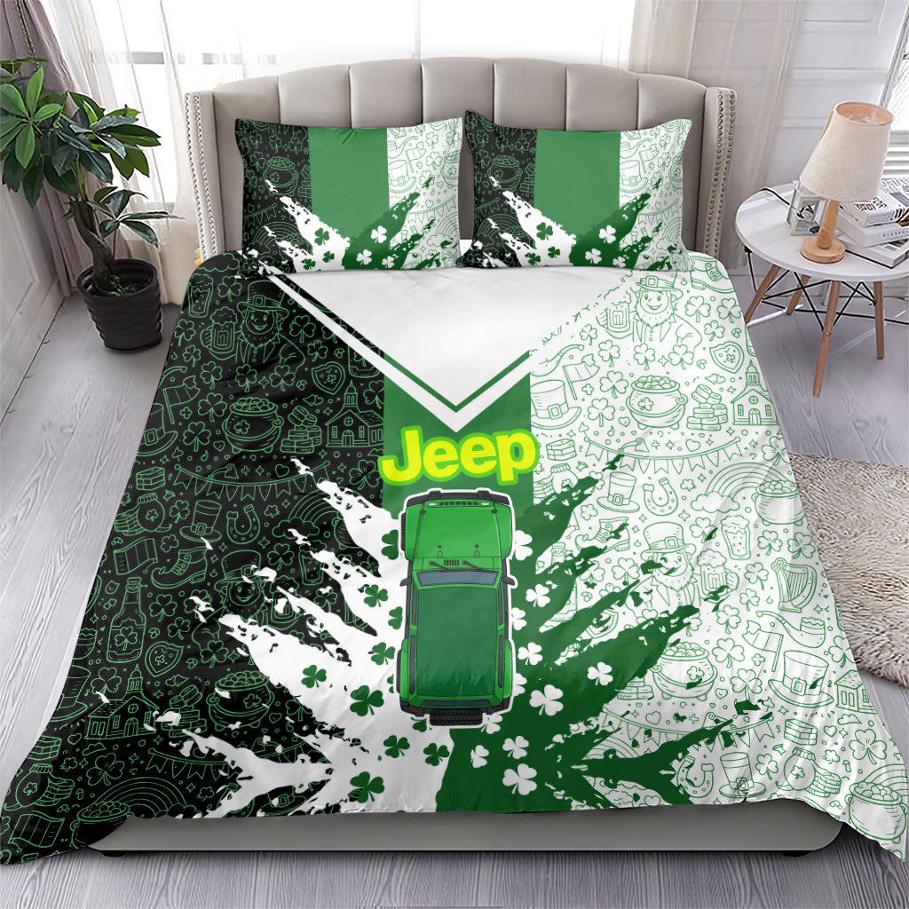 Irish Off-Road 4x4 Adventure Jeep Bedding Set Shamrock Trail Ride Green Lucky Clover