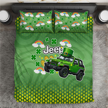 Irish Jeep Bedding Set Lucky Shamrock Rainbow Trail Ride St Patrick