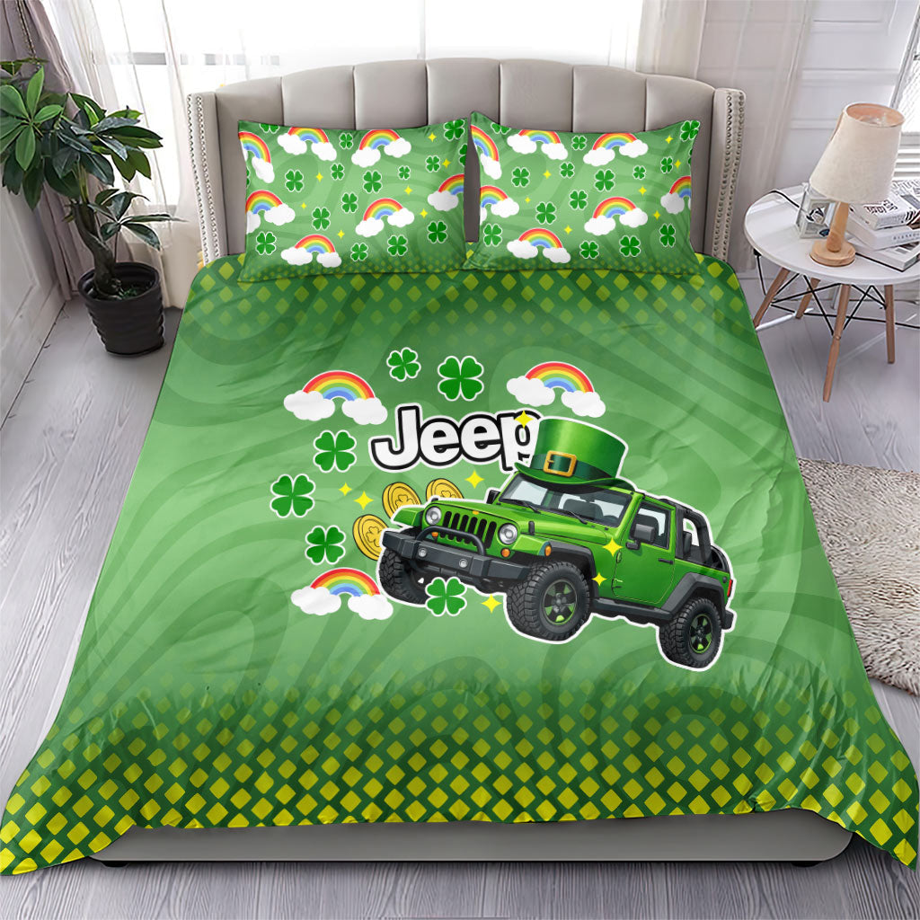 Irish Jeep Bedding Set Lucky Shamrock Rainbow Trail Ride St Patrick