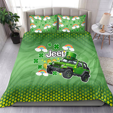 Irish Jeep Bedding Set Lucky Shamrock Rainbow Trail Ride St Patrick