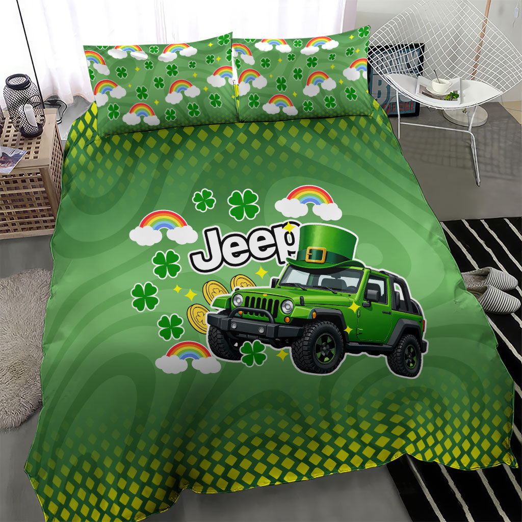 Irish Jeep Bedding Set Lucky Shamrock Rainbow Trail Ride St Patrick