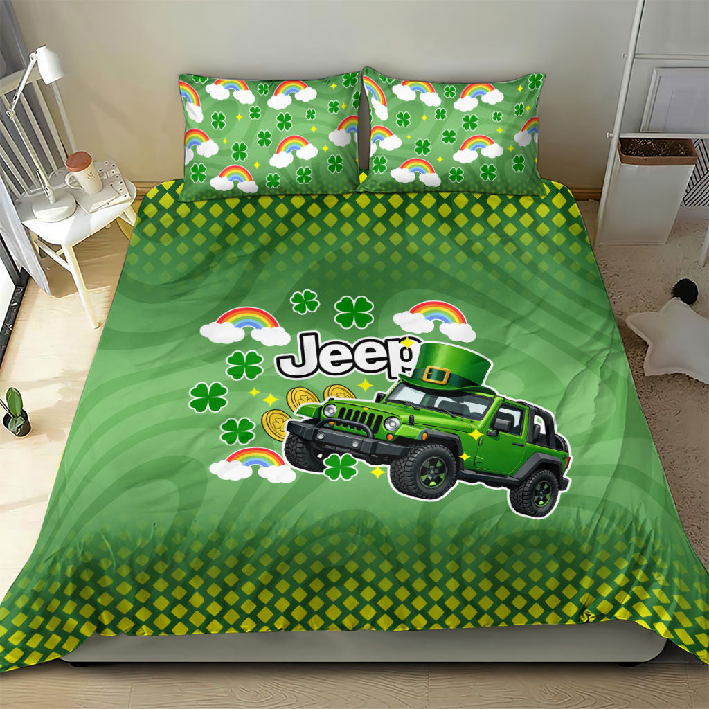 Irish Jeep Bedding Set Lucky Shamrock Rainbow Trail Ride St Patrick