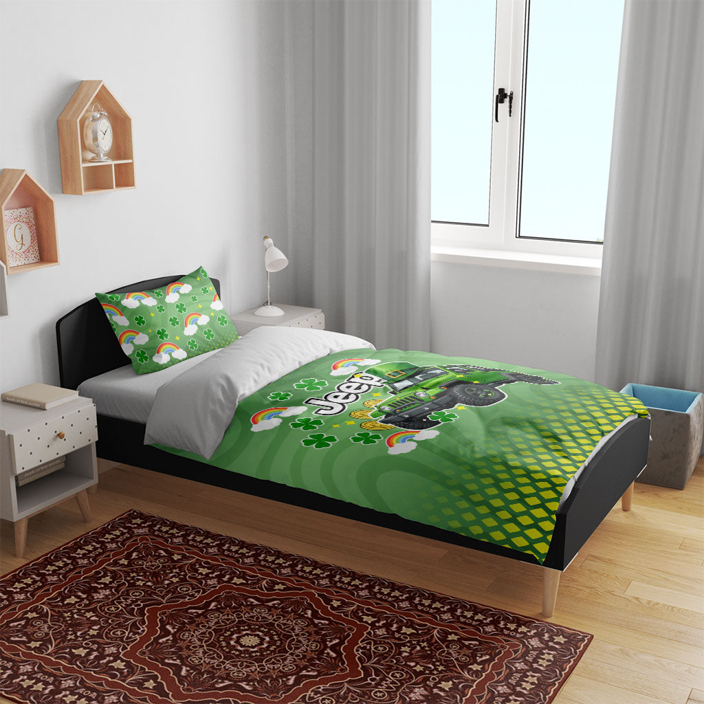Irish Jeep Bedding Set Lucky Shamrock Rainbow Trail Ride St Patrick
