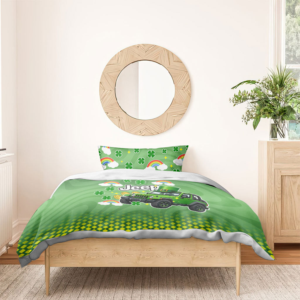 Irish Jeep Bedding Set Lucky Shamrock Rainbow Trail Ride St Patrick