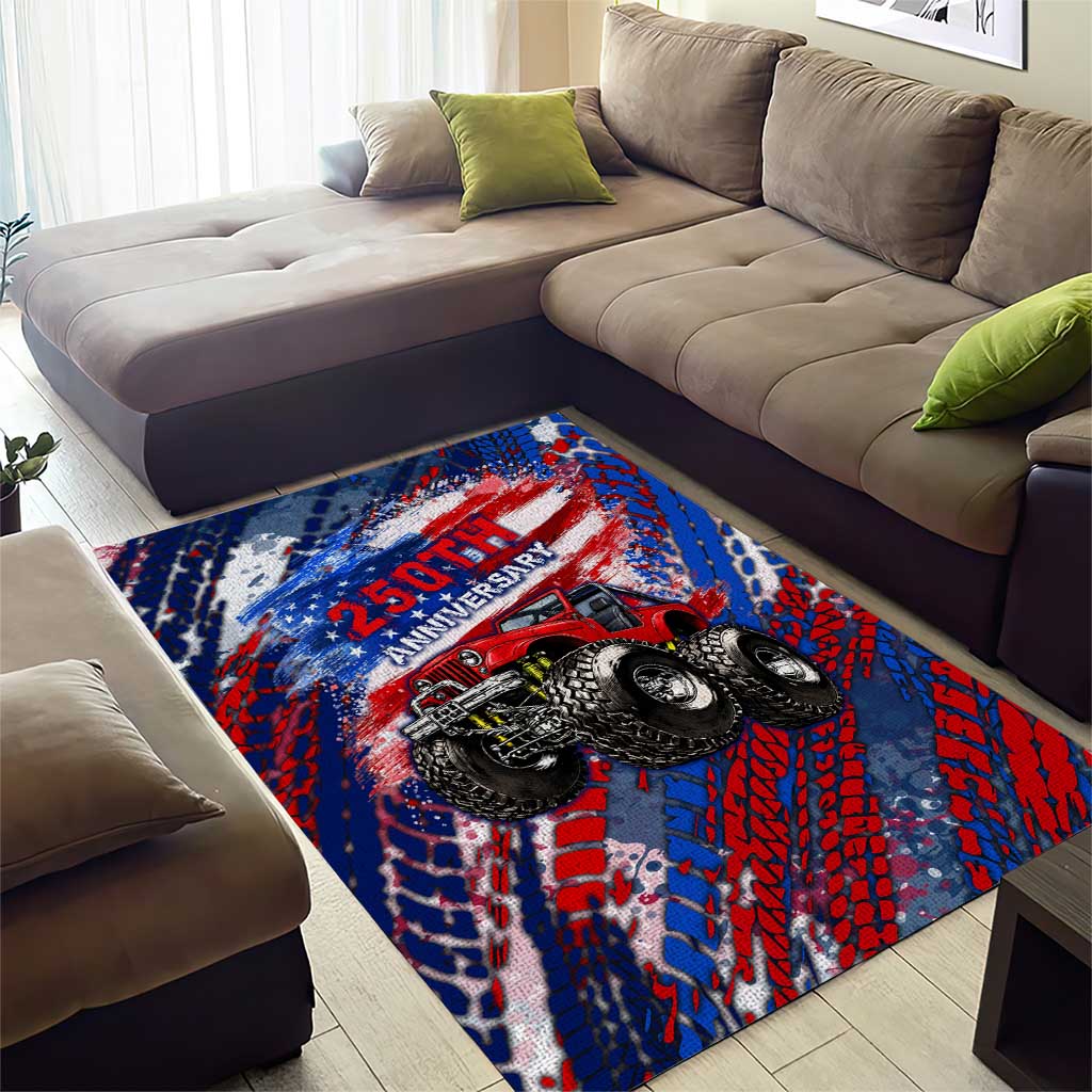 Jeep 250th Anniversary Tribute Area Rug Grunge American Flag Street Art Style TS04