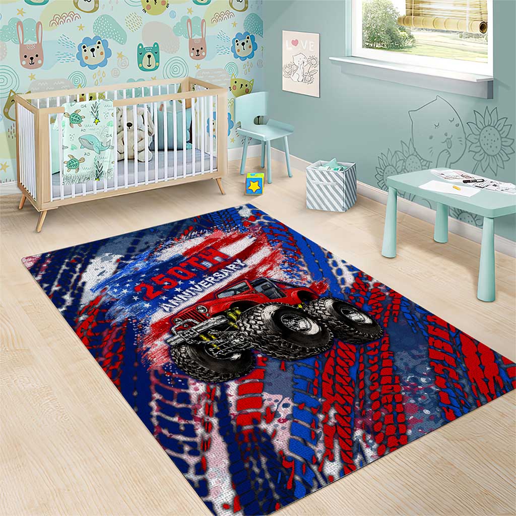 Jeep 250th Anniversary Tribute Area Rug Grunge American Flag Street Art Style TS04