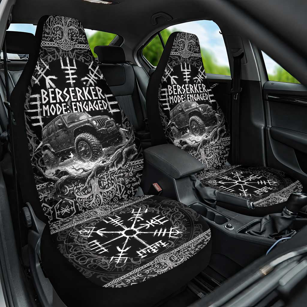 Berserker Jeep Warrior Car Seat Cover Norse Rune Battle Art Style