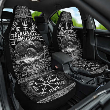Berserker Jeep Warrior Car Seat Cover Norse Rune Battle Art Style