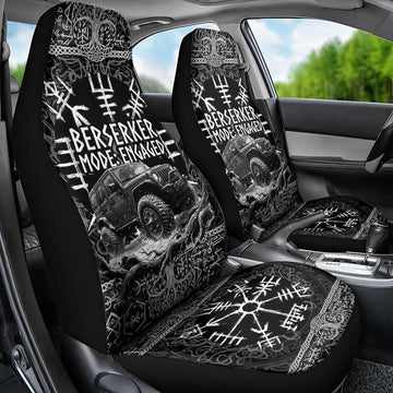 Berserker Jeep Warrior Car Seat Cover Norse Rune Battle Art Style