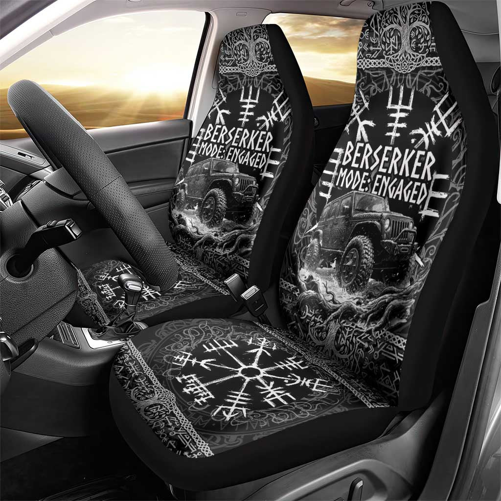 Berserker Jeep Warrior Car Seat Cover Norse Rune Battle Art Style