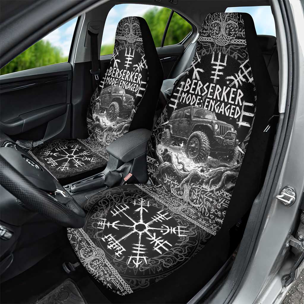 Berserker Jeep Warrior Car Seat Cover Norse Rune Battle Art Style