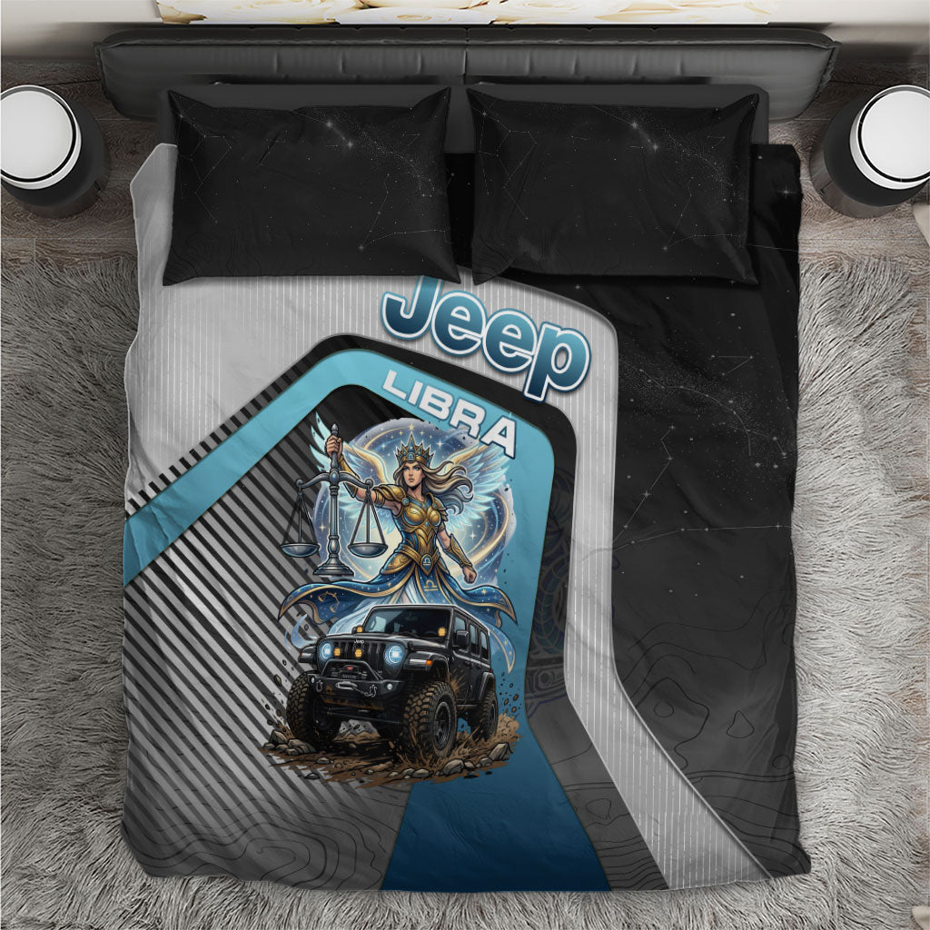 Jeep Libra Zodiac Bedding Set Justice Angel Balance Scale Off Road Celestial Blue Style