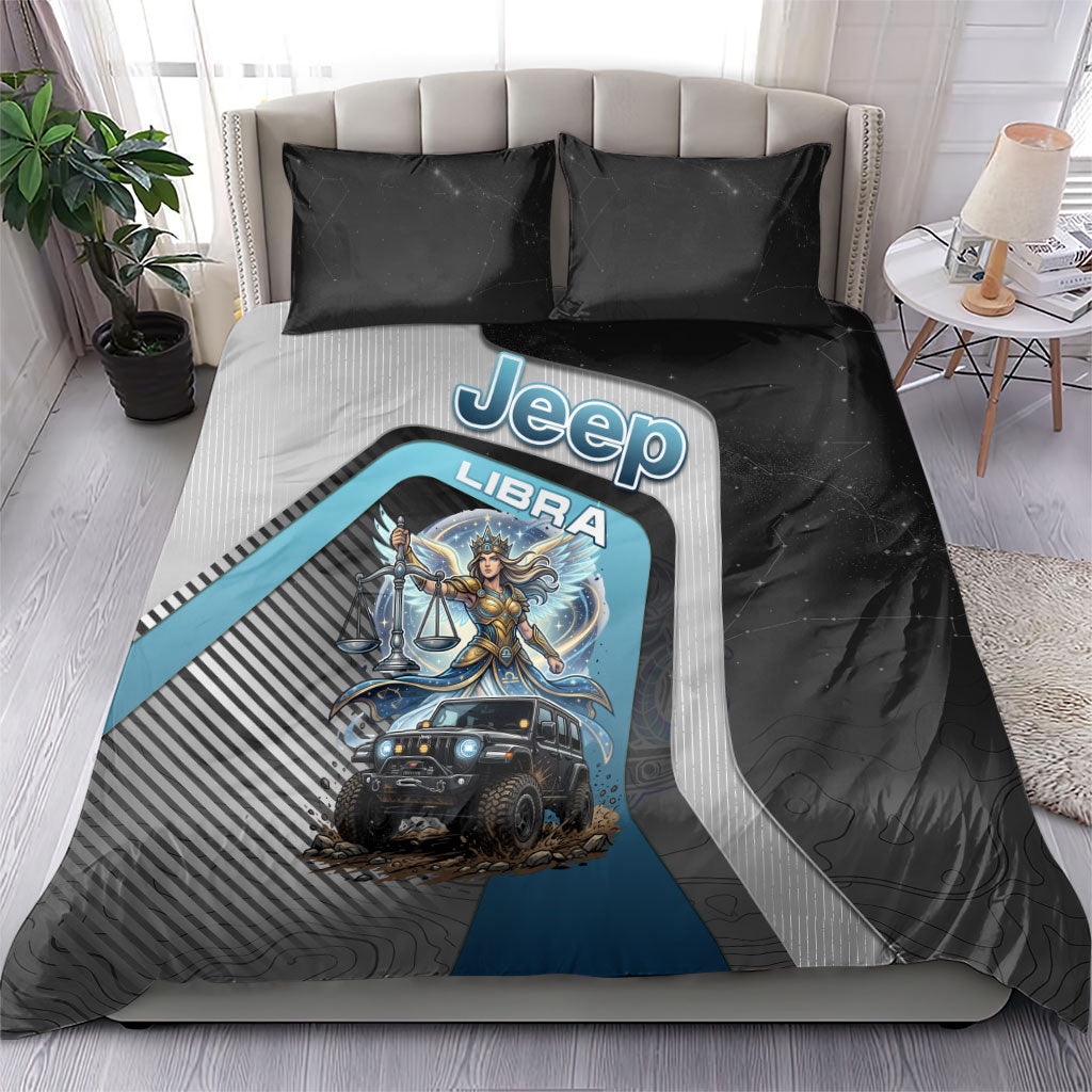 Jeep Libra Zodiac Bedding Set Justice Angel Balance Scale Off Road Celestial Blue Style