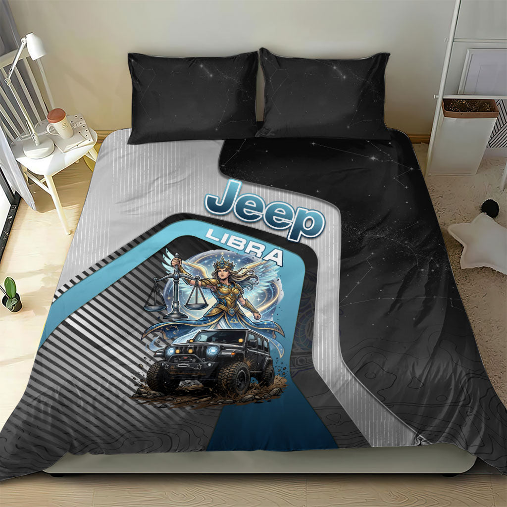 Jeep Libra Zodiac Bedding Set Justice Angel Balance Scale Off Road Celestial Blue Style