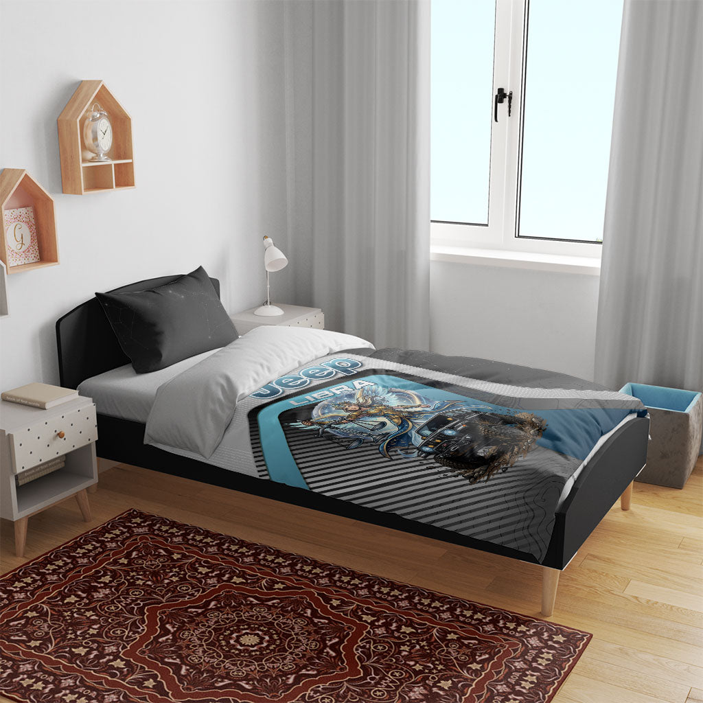 Jeep Libra Zodiac Bedding Set Justice Angel Balance Scale Off Road Celestial Blue Style