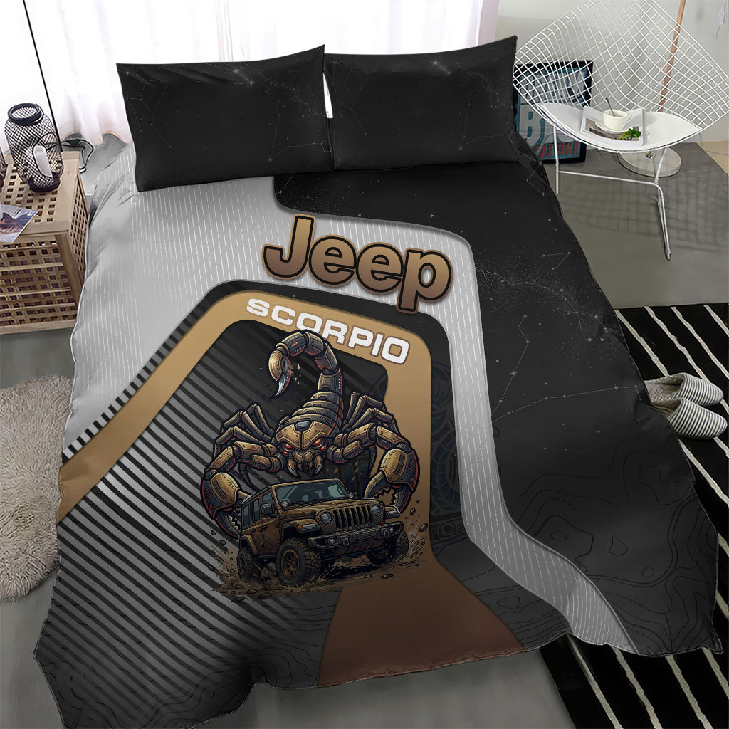 Jeep Scorpio Zodiac Bedding Set Armored Scorpion Off Road Beast Dark Desert Style