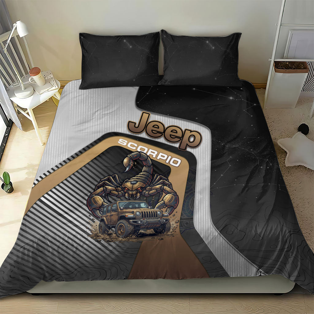 Jeep Scorpio Zodiac Bedding Set Armored Scorpion Off Road Beast Dark Desert Style
