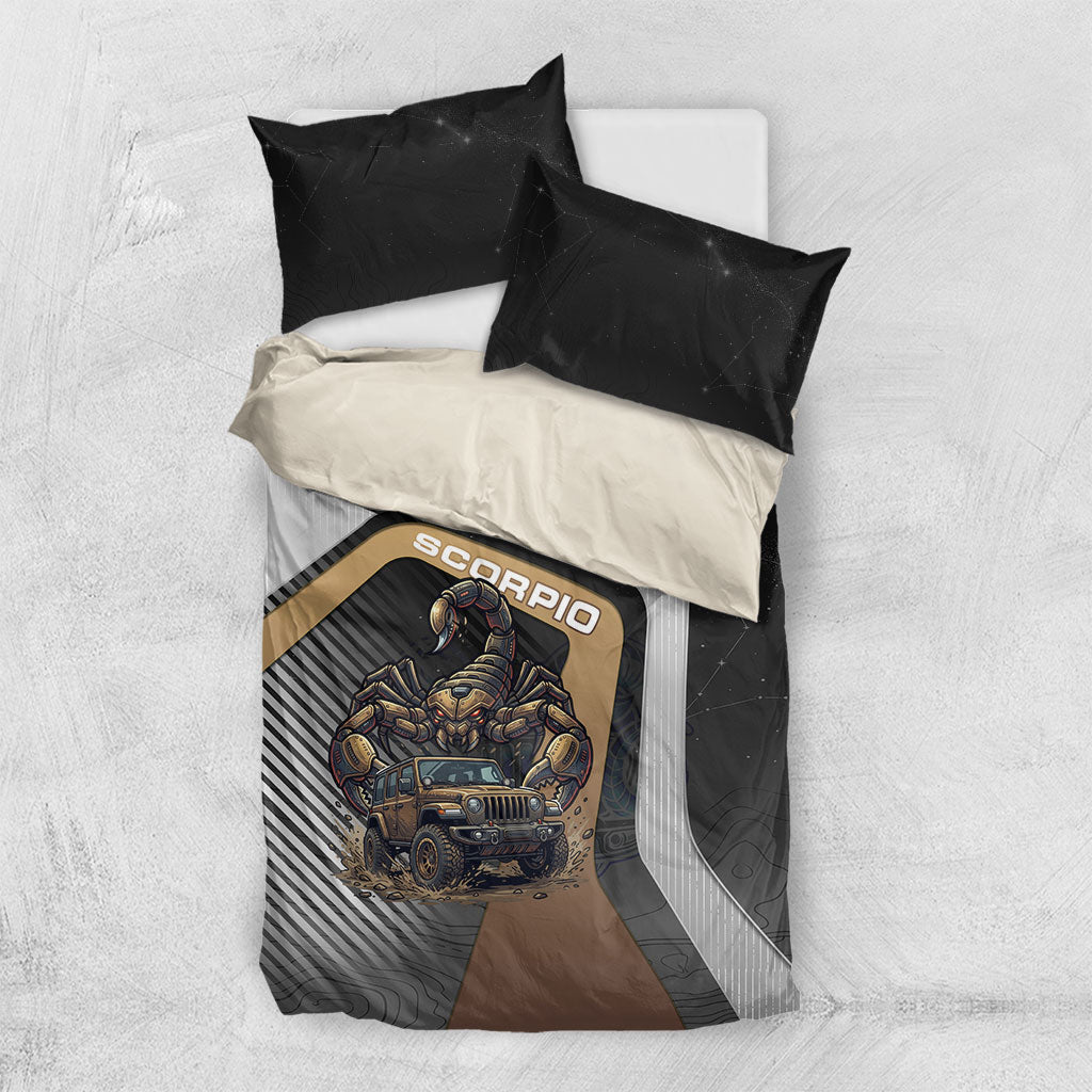 Jeep Scorpio Zodiac Bedding Set Armored Scorpion Off Road Beast Dark Desert Style