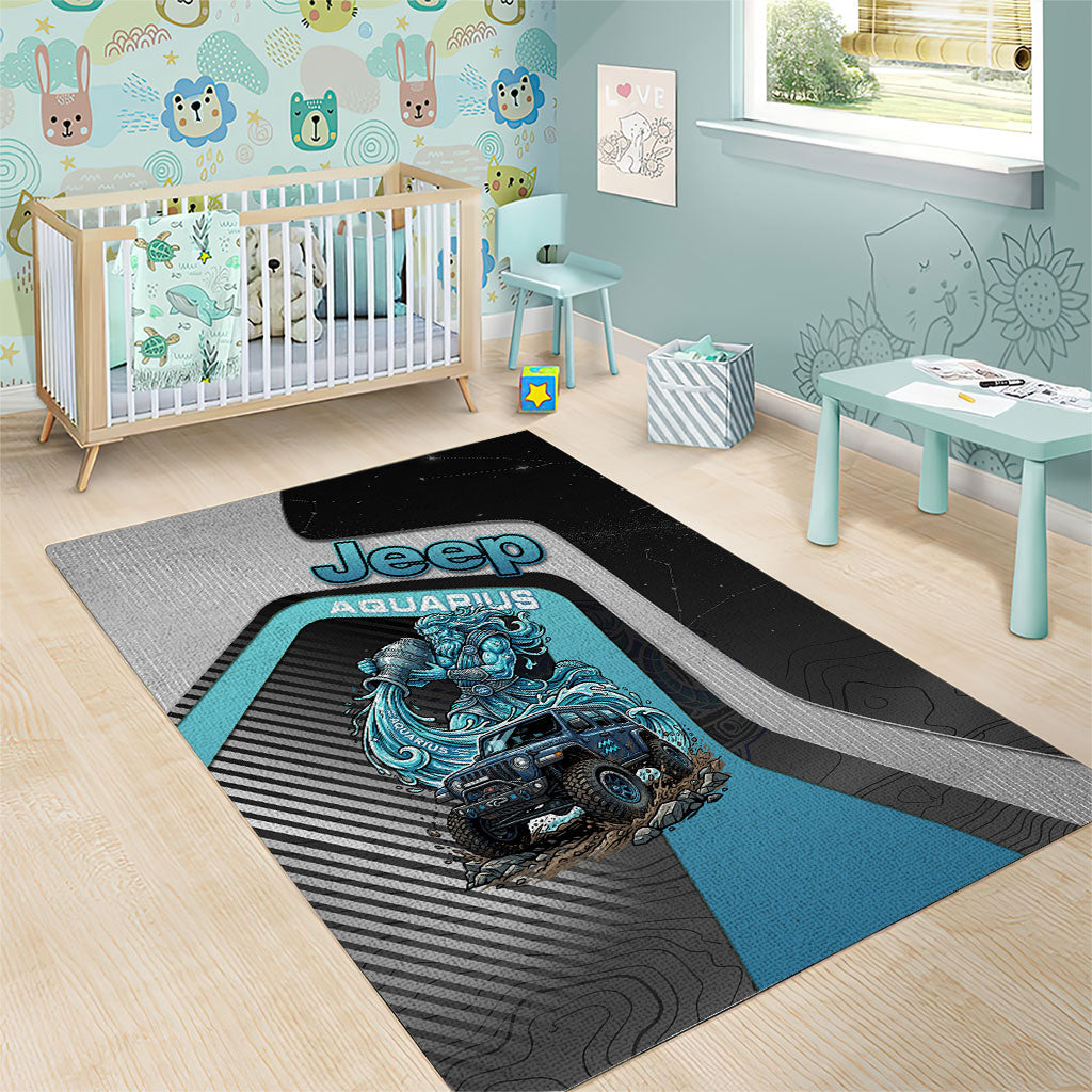 Jeep Aquarius Zodiac Area Rug Water Bearer Flow Off Road Mystic Aqua Energy Style TS04
