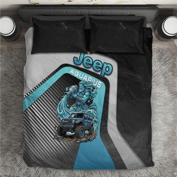 Jeep Aquarius Zodiac Bedding Set Water Bearer Flow Off Road Mystic Aqua Energy Style