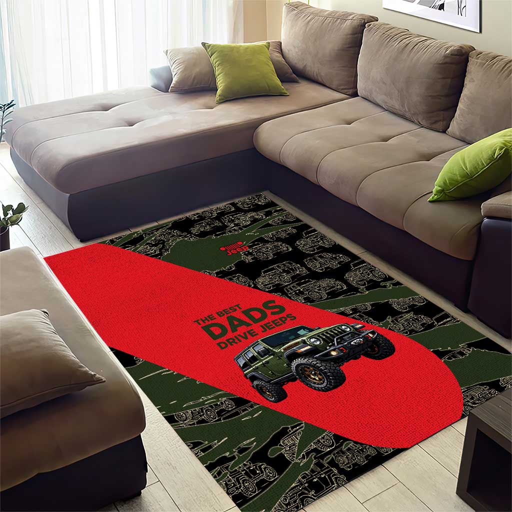 Jeep Rubicon Dad Area Rug Camouflage Off-Road Illustration Art TS04
