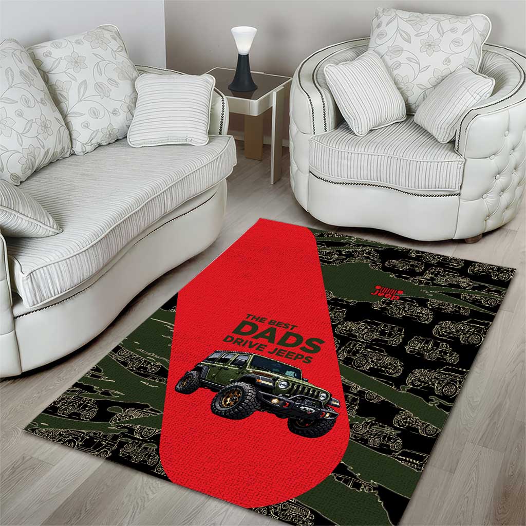 Jeep Rubicon Dad Area Rug Camouflage Off-Road Illustration Art TS04
