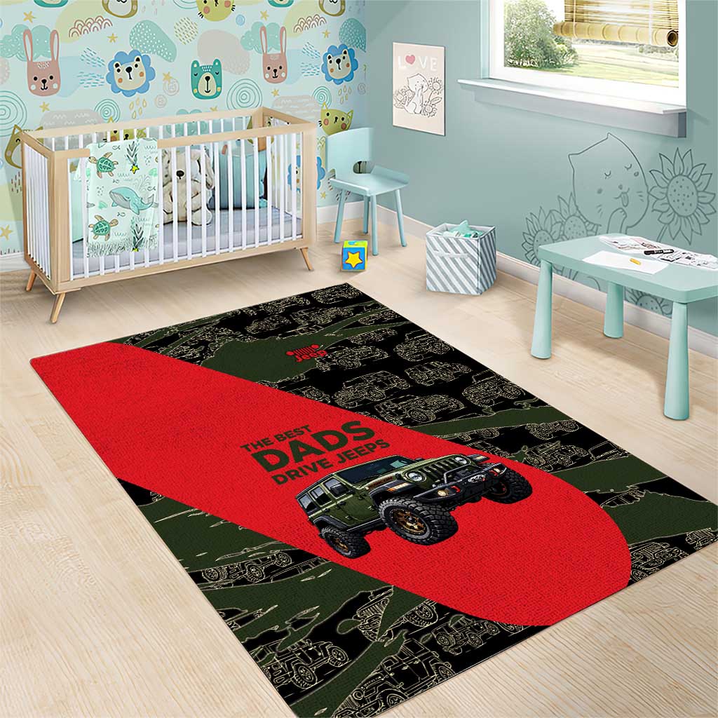 Jeep Rubicon Dad Area Rug Camouflage Off-Road Illustration Art TS04