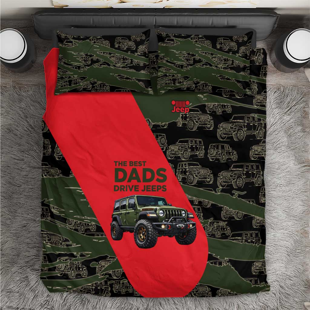 Jeep Rubicon Dad Bedding Set Camouflage Off-Road Illustration Art