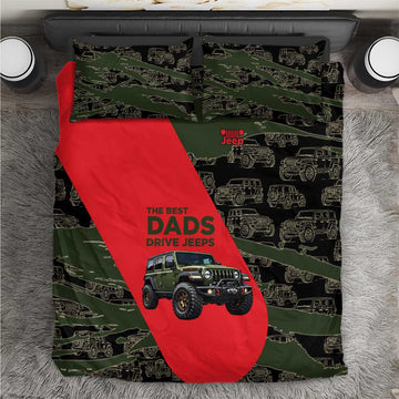 Jeep Rubicon Dad Bedding Set Camouflage Off-Road Illustration Art