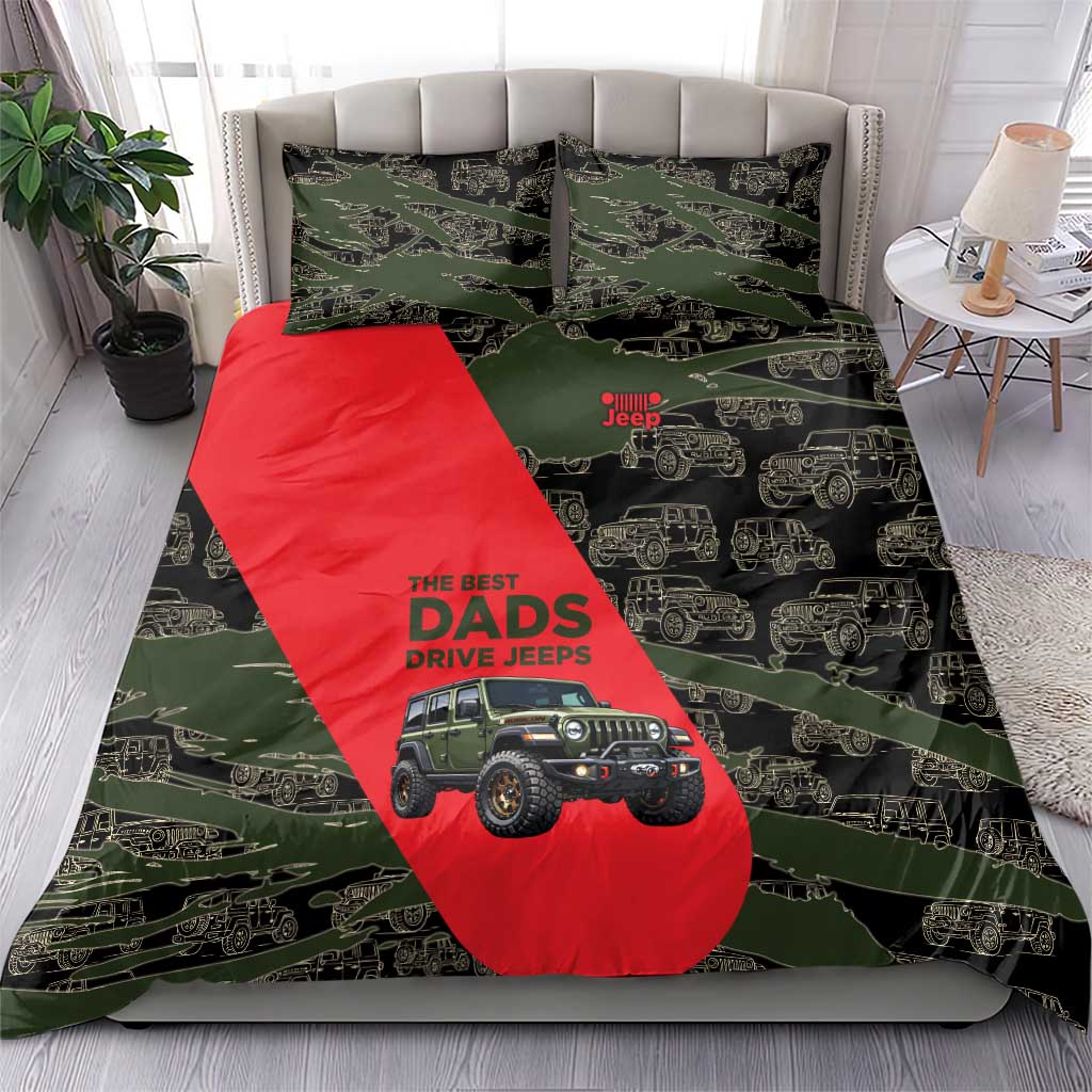 Jeep Rubicon Dad Bedding Set Camouflage Off-Road Illustration Art