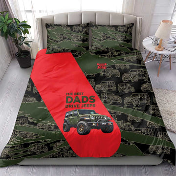 Jeep Rubicon Dad Bedding Set Camouflage Off-Road Illustration Art