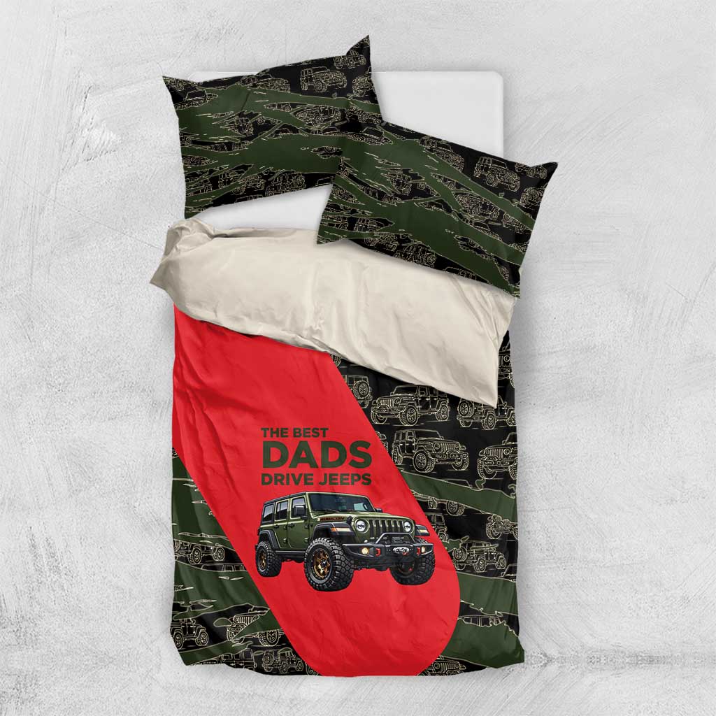 Jeep Rubicon Dad Bedding Set Camouflage Off-Road Illustration Art