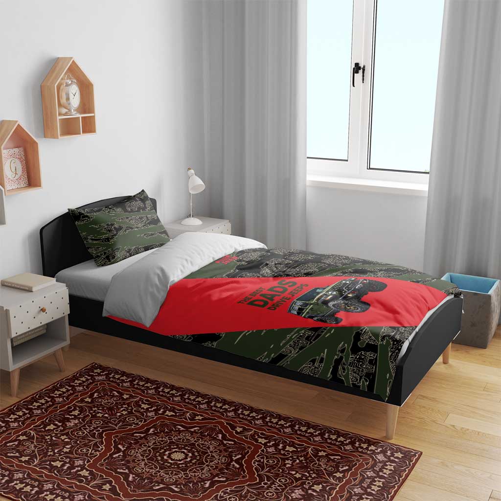 Jeep Rubicon Dad Bedding Set Camouflage Off-Road Illustration Art