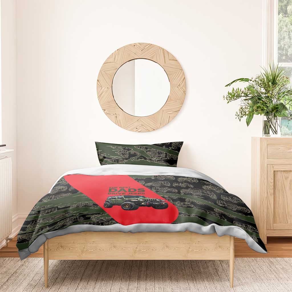 Jeep Rubicon Dad Bedding Set Camouflage Off-Road Illustration Art