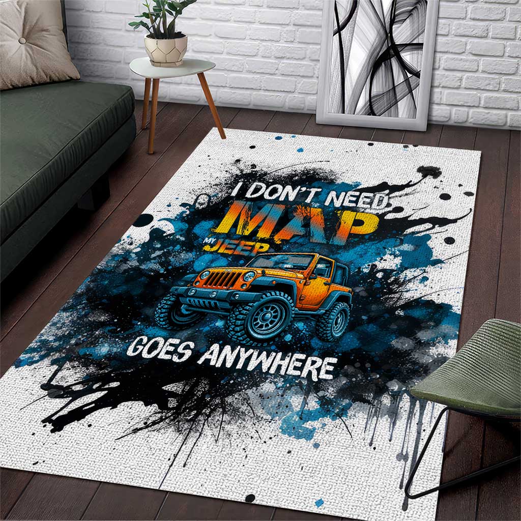 Jeep Off Road Adventure Quote Area Rug Graffiti Splash Urban Illustration TS04