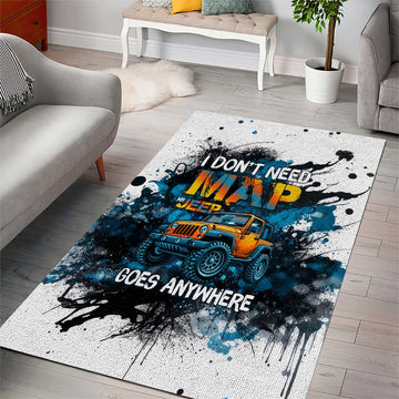 Jeep Off Road Adventure Quote Area Rug Graffiti Splash Urban Illustration TS04