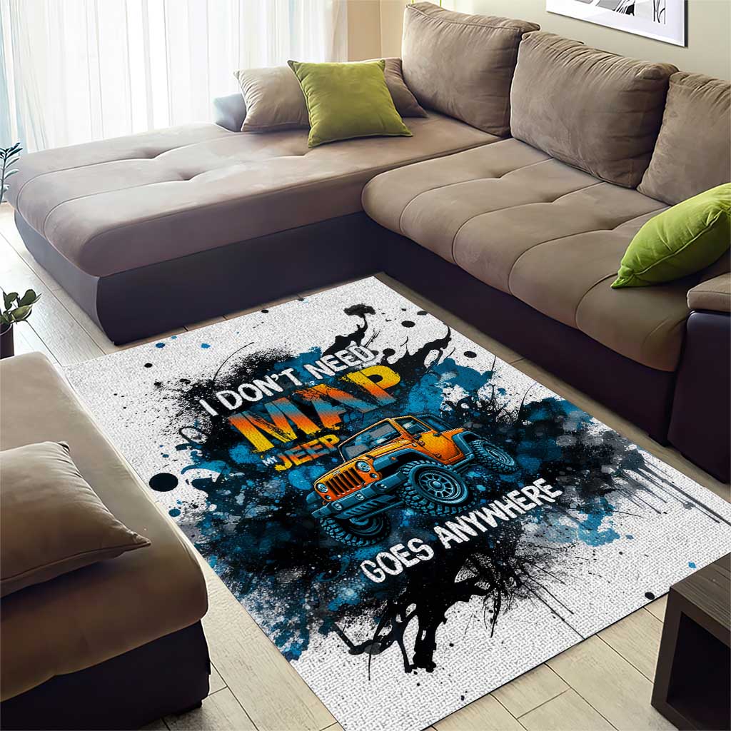 Jeep Off Road Adventure Quote Area Rug Graffiti Splash Urban Illustration TS04