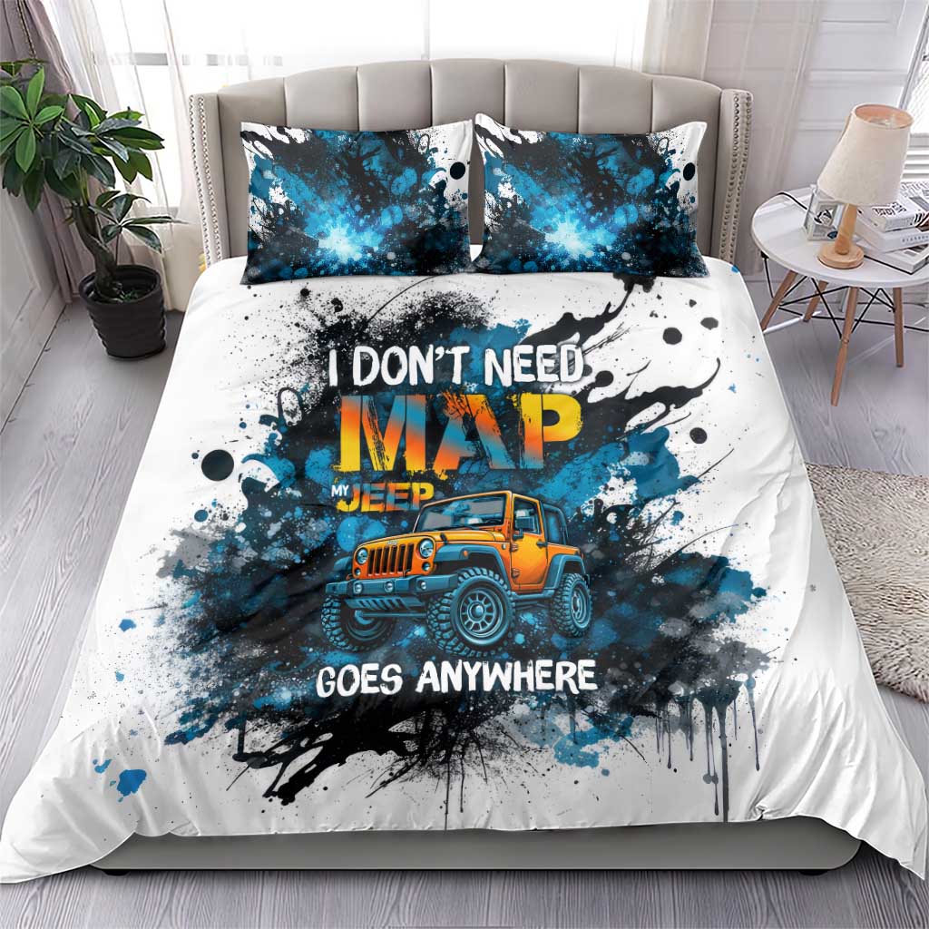 Jeep Off Road Adventure Quote Bedding Set Graffiti Splash Urban Illustration