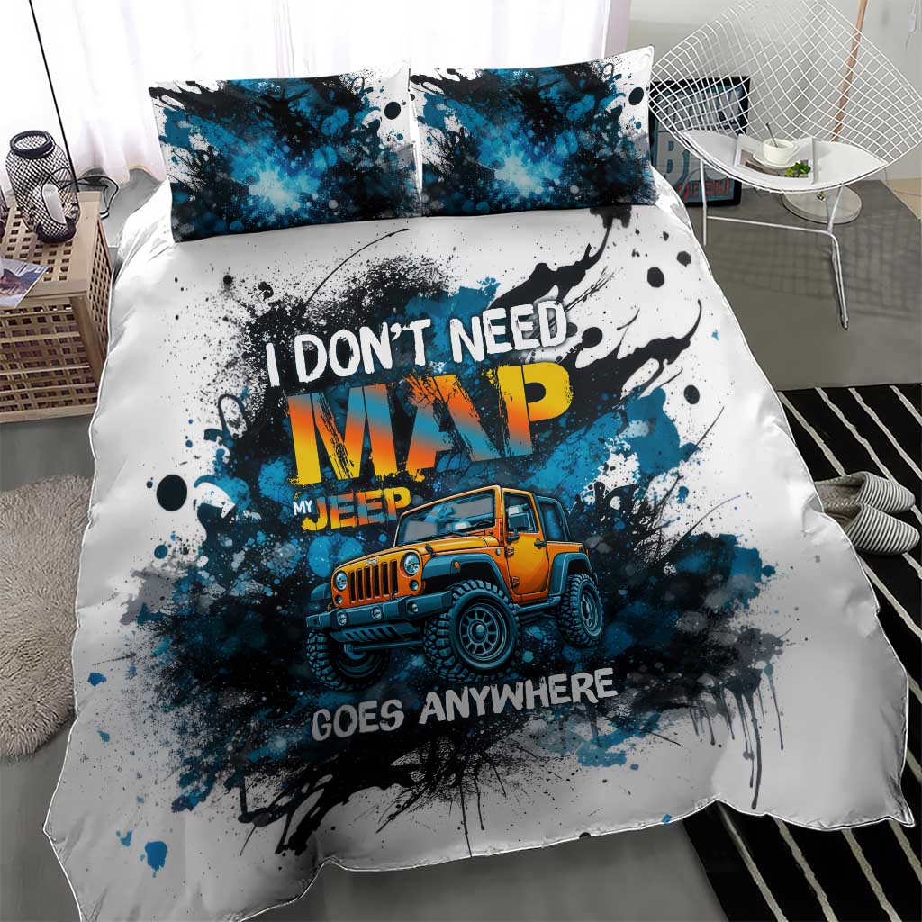 Jeep Off Road Adventure Quote Bedding Set Graffiti Splash Urban Illustration