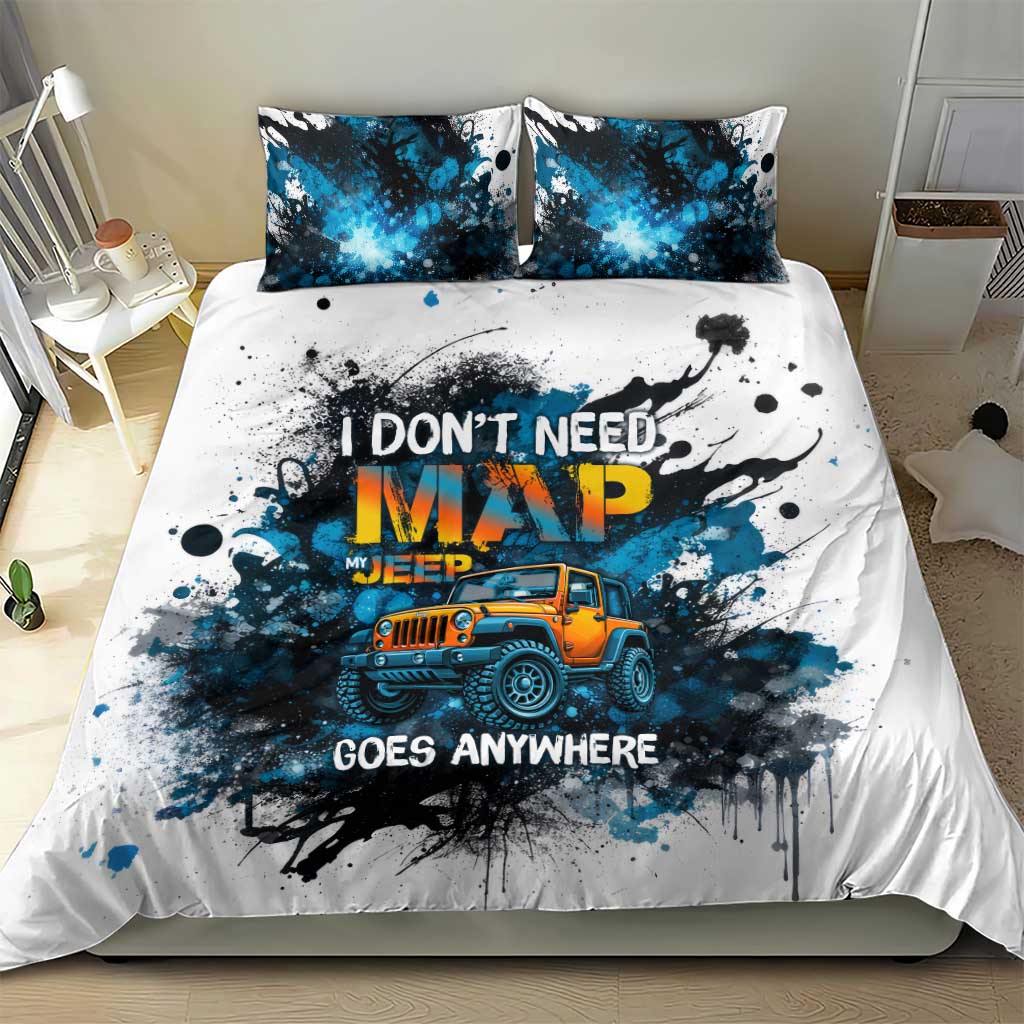 Jeep Off Road Adventure Quote Bedding Set Graffiti Splash Urban Illustration