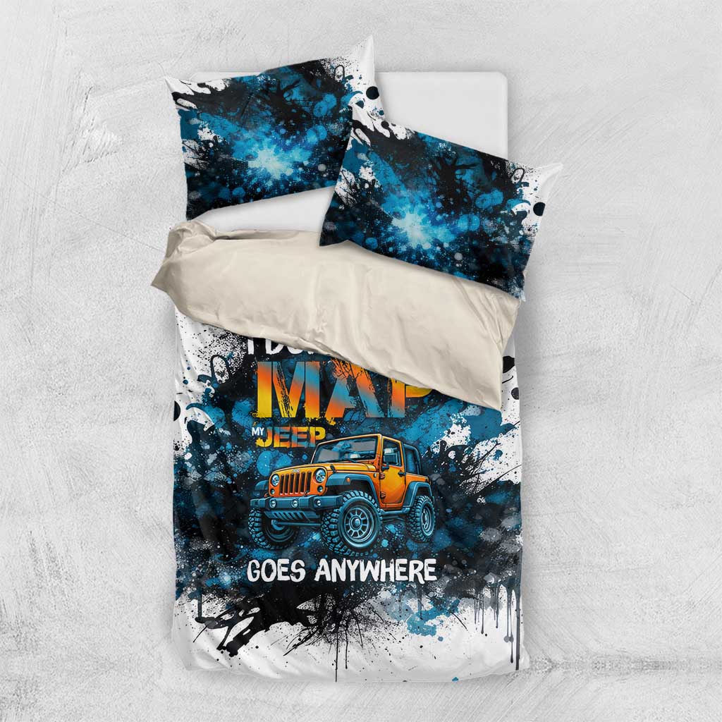 Jeep Off Road Adventure Quote Bedding Set Graffiti Splash Urban Illustration