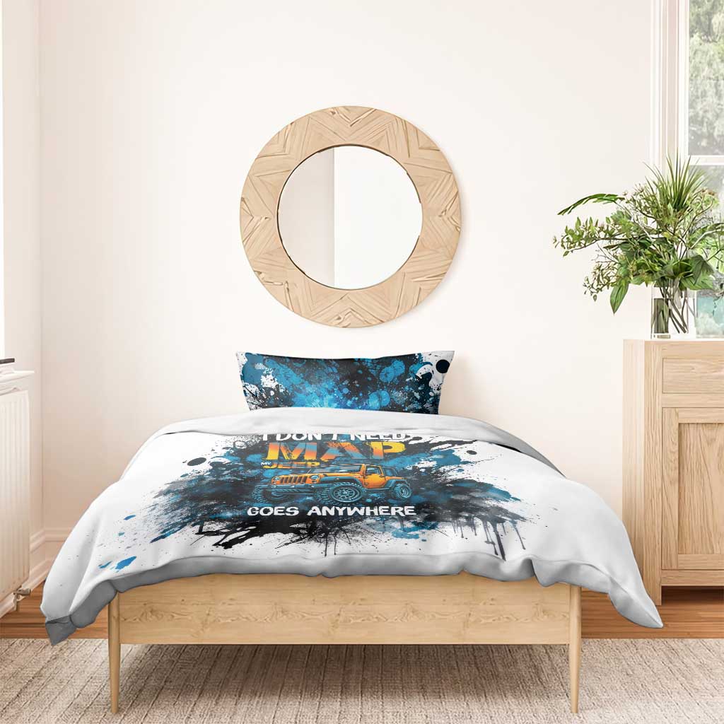 Jeep Off Road Adventure Quote Bedding Set Graffiti Splash Urban Illustration